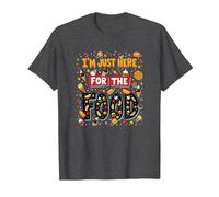 Sono Qui Solo per la Citazione Divertente di Food Foodie Maglietta, Uomo, Grigio Scuro, 6XL