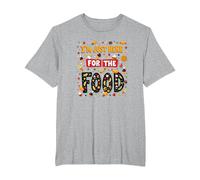 Sono Qui Solo per la Citazione Divertente di Food Foodie Maglietta, Uomo Taglie Grandi, Grigio Melange, 6X Tall