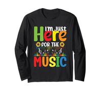 Sono Qui Solo per la Musica Divertente Tipografia Maglia a Manica
