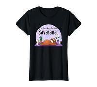 Sono Qui Solo per la Savasana Maglietta, Donna, Nero, L