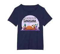 Sono Qui Solo per la Savasana Maglietta, Donna Plus-Size, Navy, 5X