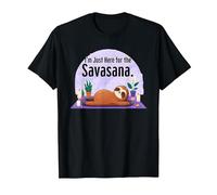 Sono Qui Solo per la Savasana Maglietta, Uomo, Nero, XL