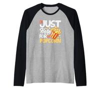 Sono Qui Solo per la Serata del Film Popcorn Maglia con Maniche Raglan
