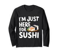Sono Qui Solo per Sushi Funny Foodie Design Japanese Sea Food Maglia a Manica