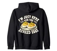 Sono Qui Solo per The Deviled Eggs Happy Thanksgiving Food Felpa con Cappuccio