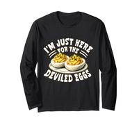 Sono Qui Solo per The Deviled Eggs Happy Thanksgiving Food Maglia a Manica