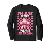 Sono Qui Solo per The Ice Cream Cone Girl Mom Pink Coquette Maglia a Manica