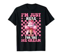 Sono Qui Solo per The Ice Cream Cone Girl Mom Pink Coquette Maglietta