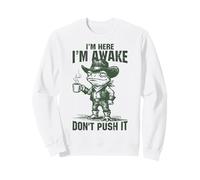 Sono Qui Sono Sveglio Don't Push It Funny Frog Cowboy Meme Felpa