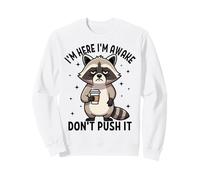 Sono Qui Sono Sveglio Don't Push It Funny Raccoon Felpa