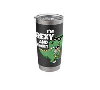 Sono Rexy e lo so Funny Dinosaur Bicchiere termico in acciaio inox doppia parete