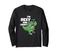 Sono Rexy e Lo so Funny Dinosaur Maglia a Manica