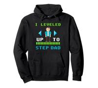 Sono Salito di Livello Fino a Step Dad Retro Gamer Pixel Design Felpa con Cappuccio