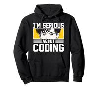 Sono serio riguardo alla codifica Anime Eyes Programmer Developer Felpa con Cappuccio
