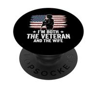 Sono sia la veterana che la moglie donne veterane militari PopSockets PopGrip Adesivo