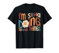 Sono Silvia facendo Silvia Things Funny Groovy Retro Silvia Maglietta