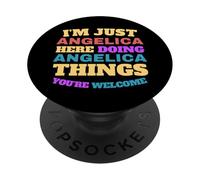Sono solo Angelica che fa Angelica Cose Sei il benvenuto PopSockets PopGrip Adesivo