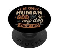 Sono solo Dio umano e il mio cane lo sanno - Christian divertente PopSockets PopGrip Adesivo