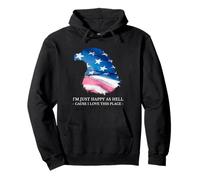 Sono solo felice come l'inferno Perché amo questo posto (USA Patriot) Felpa con Cappuccio