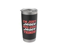 Sono solo Jaiden che fa Jaiden Things Funny First Name Bicchiere termico in acciaio inox doppia parete