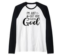 Sono Solo Qui Fuori, Uomini e Donne cristiani grati grati Maglia con Maniche Raglan