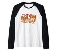 Sono Solo Qui per Il Ringraziamento della Famiglia Groovy Leg di Tacchino Maglia con Maniche Raglan