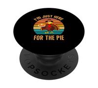 Sono solo qui per la torta divertente tacchino con torta di zucca PopSockets PopGrip Adesivo