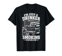 Sono Solo Un bevitore con Problemi di Fumo BBQ Smoker Dad Men Maglietta