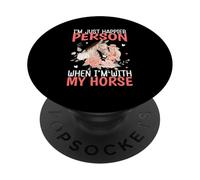 Sono solo una persona più felice quando sono con il mio cavallo PopSockets PopGrip Adesivo