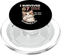 Sono sopravvissuto 67 Giorni di scuola Cat Va bene Six Seven Meme PopSockets PopGrip per MagSafe