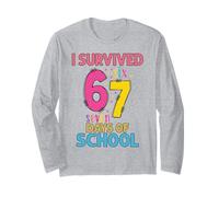 Sono Sopravvissuto 67 Giorni di Scuola Sei Sette Insegnanti Bambini Maglia a Manica