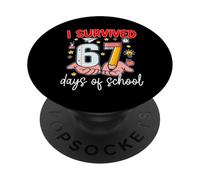Sono sopravvissuto 67 Giorni di scuola Sei sette meme insegnante studente PopSockets PopGrip Adesivo