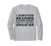 Sono Sopravvissuto a Leggere Libri vietati Bookworm Bibliotecario Reader Maglia a Manica