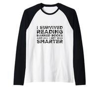 Sono Sopravvissuto a Leggere Libri vietati Bookworm Bibliotecario Reader Maglia con Maniche Raglan