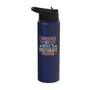 sono sopravvissuto a mia moglie Dottorato di ricerca Moglie Laurea Stainless Steel Insulated Water Bottle