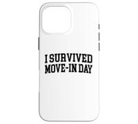 Sono sopravvissuto a Move In Day College Uni Chaos Dark Graphic Custodia per iPhone 16 Pro Max