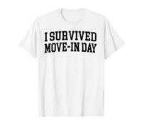 Sono Sopravvissuto a Move in Day College Uni Chaos Dark Graphic Maglietta