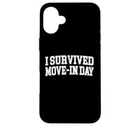 Sono sopravvissuto a Move In Day College Uni Chaos Graphic Custodia per iPhone 16 Plus