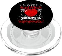 Sono sopravvissuto a un attacco di cuore Qual è il tuo superpotere cardiaco PopSockets PopGrip per MagSafe