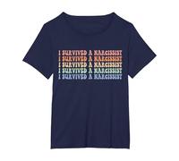 Sono Sopravvissuto a Un narcisista Si è Sciolto felicemente divorziato Maglietta, Donna Plus-Size, Navy, 3X