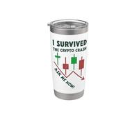 Sono sopravvissuto al crash delle criptovalute Chiedimi come Crypto & Stock Trader Bicchiere termico in acciaio inox doppia parete
