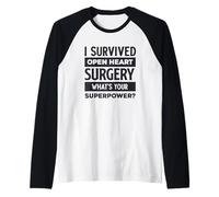 Sono Sopravvissuto alla chirurgia a Cuore Aperto Maglia con Maniche Raglan