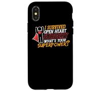 Sono sopravvissuto alla chirurgia a cuore aperto Survivor alla chirurgia cardiaca Custodia per iPhone X/XS