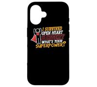 Sono sopravvissuto alla chirurgia a cuore aperto Survivor alla chirurgia cardiaca Custodia per iPhone 16