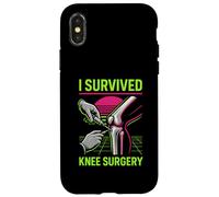 Sono sopravvissuto alla chirurgia del ginocchio Divertente recupero del paziente maschile Custodia per iPhone X/XS