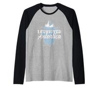 Sono Sopravvissuto All'antartide Continente Retro Antartide Maglia con Maniche Raglan