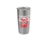 Sono sopravvissuto all'apocalisse zombie Bicchiere termico in acciaio inox doppia parete