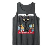 Sono Sopravvissuto per 67 Giorni Funny Cat School Six Seven Meme Canotta