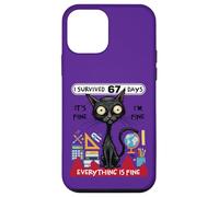 Sono sopravvissuto per 67 giorni Funny Cat School Six Seven Meme Custodia per iPhone 12 mini