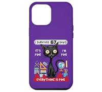 Sono sopravvissuto per 67 giorni Funny Cat School Six Seven Meme Custodia per iPhone 12 Pro Max